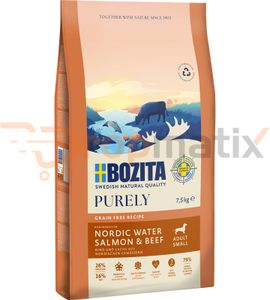 Bozita Dog Purely Adult Small LACHS & RIND GRAIN FREE Hundetrockenfutter7,5 kg