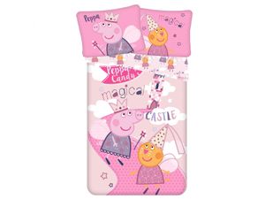 Prasiatko Peppa Ružová posteľné prádlo, bavlnené posteľné prádlo pre deti 140x200 cm, OEKO-TEX