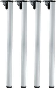 camar Tischbein Click klappbar, Tischbein höhenverstellbar, Länge 705-735mm, rund, Aluminium silber gerillt 4 Stück