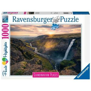 RAVENSBURGER Puzzle Vodopád Haifoss, Island 1000 dílků