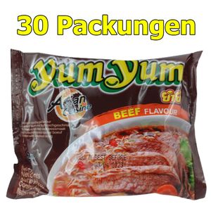 Yum Yum Beef 30er Pack (30 x 60g) instant Nudeln asiatische Nudelsuppe Rindfleischgeschmack