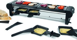 Boska Raclette Maxi 220V / Raclette na gril / se čtyřmi pánvemi / z nerezové oceli / černý Boska Raclette Maxi 220V / Raclette na gril / se čtyřmi pánvemi / z nerezové oceli / černý