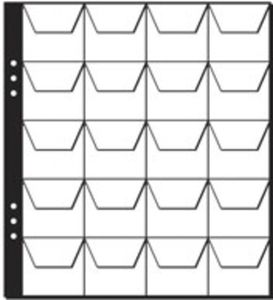 PAGNA Münzhüllen 20 Fächer à 45 x 45 mm 215 x 235 mm 5 Hüllen