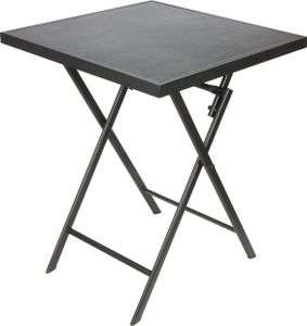 BRUBAKER Gartentisch Bergamo - 58 x 58 cm Balkontisch wetterfest - Metall Beistelltisch klappbar - Campingtisch eckig mit Stein Optik - Klapptisch