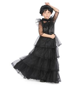 Gothic-Kleid Ballkleid für Mädchen schwarz
