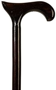Gehstock für Herren umd Damen "Derby" 89-92 cm - Handgefertigt Dunkelbraun Wanderstock Holz mit Rutschfestem Gummi