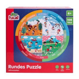 Playland Rundes Puzzle, Extra Große Puzzleteile,108 Teile Jahreszeiten