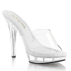LIP-101 Elegante Fabulicious Damen High-Heels Plateaupantoletten transparent