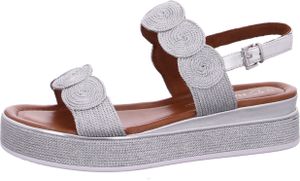 Marco Tozzi  Damenschuhe Sandalette Silber Freizeit, Schuhgröße:40 EU