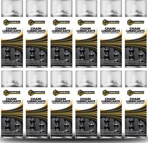 MRM CHEMICALS 12 x Kettenspray 400 ml, Professionelles Kettenfett Schmiermittel Rostlöser für Fahrrad Motorrad Rennrad MTB Kette, Gegen Wasser