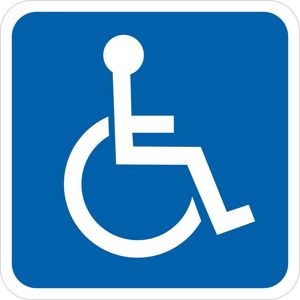 Aufkleber 8x8 cm Behindertentransport Rollstuhl