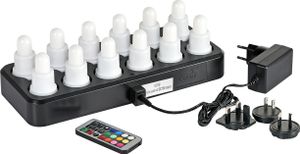 Duni LED Set wiederaufladbar mehrfarbiges Licht 12er Set 70 x 40mm