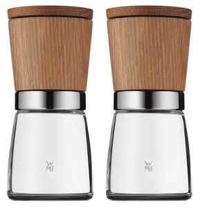 WMF Ceramill Nature Salz und Pfeffer Mühle Set 2-teilig, unbefüllt, für Salz, Pfeffer, Chilli, Salzmühle, Pfeffermühle Holz, Keramikmahlwerk