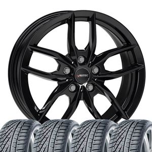 4 kompletne koła zimowe Bavaris 7,5x18 ET 25 5x112 czarne z oponami 225/60 R18 104V Continental WinterContact TS 870 P XL M+ do BMW X3 X4