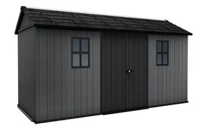 Keter Newton 1575 Gartenhaus - 230x476x246cm - Grau - natürlicher Holzlook