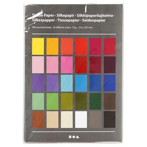 Creativ Company - Seidenpapier versch. Farben - Inhalt 30 Farben mit jeweils 10 Blatt, A4 (210 x 297 mm), 14 g - 20914