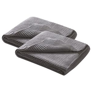 WOMETO 2er Set Babydecken Strickdecken  im Wolle-Look - grau hellgrau 70x100 cm für Jungen und Mädchen grau
