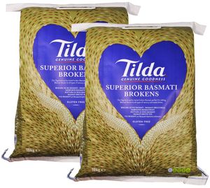 Doppelpack TILDA Basmati Bruchreis ( 2x 10kg ) Genuine Goodness  | Basmatireis | Superior Broken Basmati Rice