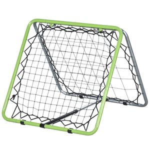 HOMCOM Baseball Rebounder Kickback Tor Rückprallwand Netz beidseitiger Rückprall Faltbar Metall+PE Grün 79 x 75 x 64 cm