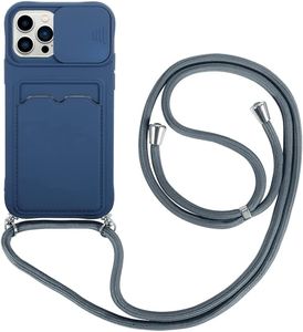 Case mit Kameraschutz für iPhone 13 MINI Hülle,Slide Camera Umhängen Schutzhülle,Silikon Handyhülle zum Umhängen Kette,Smartphone Necklace mit extra Kreditkartenfach