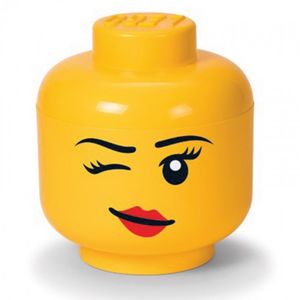 LEGO Aufbewahrungsbox, großer Kopf,zwinkerndes  Mädchen