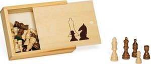 schachfiguren 65 mm Holz klar/braun 33-teilig
