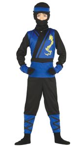 Ninja Kämpfer - Kostüm für Kinder Gr. 98 - 146, Größe:122/128