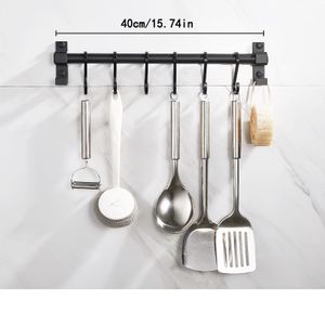 Hängeleiste Pfannehalter Tassenhalter für Küchenhelfer Küchenreling Küchenutensilienhalter mit 6 Haken