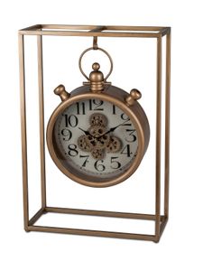 formano XXL Standuhr mit Beweglichen Zahnrädern antikgoldf. 48 cm Uhr Clock Steampunk