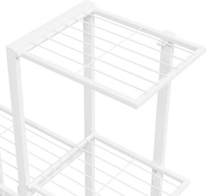 vidaXL Stojan na květiny na kolečkách 94,5x25x92,5 cm Bílý kov
