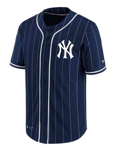 Fanatics - MLB New York Yankees Franchise Poly Jersey Hemd : Blau L Farbe: Blau Größe: L