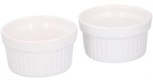 soufflé-Schale 9 x 5 cm Keramik weiß 2 Stück