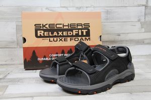 Skechers Herren-Sandalette RELAXED FIT: TRESMEN - GARO Schwarz, Farbe:schwarz, EU Größe:44