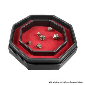 shibby  Würfelbrett mit Würfel-Ablage und Deckel für alle Tabletop Spiele - 23,5cm (rot)