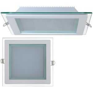 LED Panel mit Glas Rahmen Einbaustrahler Deckenleuchte Einbauleuchte Neutralweiss 18 Watt-Eckig 198x198mm