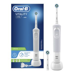 Braun Oral-B Vitality 170 CrossAction elektr. Zahnbürste weiß mit 2 Aufsteckbürsten