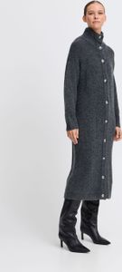 b.young BYMarianne Damen Lange Strickjacke Grobstrick Cardigan Longstrickjacke mit Stehkragen Knopfleiste Loose fit