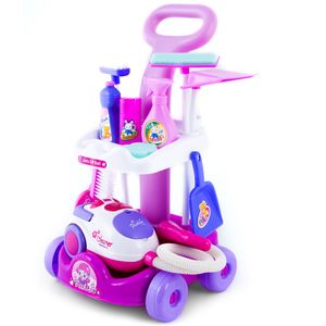 Kinderplay Putzwagen mit Staubsauger PINK Reinigungswagen KP2873 Spielzeug Spiel