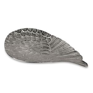 Formano Deko-Schale Flügelform aus Aluminium, ca. 23x40 cm, Silber, 1 Stück (ohne Dekoration)