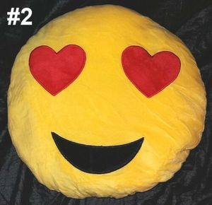 großes Emoji Smiley Deko Kissen Emoticon Dekokissen Liebe WhatsApp Ø30cm Herz Herzaugen love