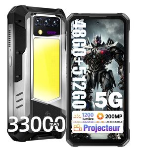 OUKITEL WP100 Titan 33000mAh 5G Outdoor Handy mit Eingebauter 100 Lumen Projektor, 48GB+512GB, 1200 Lumen Campinglicht, 6,8" 200MP, NFC/IP68/BT5.4