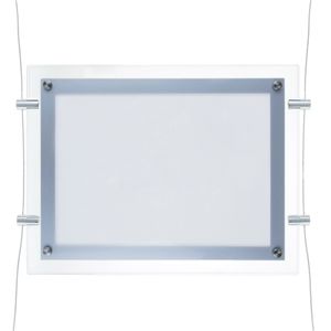 PrimeMatik - Bilderrahmen mit LED Beleuchtung Acryl A4 372x285mm doppelseitig für Anzeige und Zeichen
