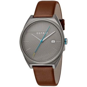ESPRIT Herren Analog Quarz Uhr mit Leder Armband ES1G056L0035 Grau ESPRIT Herren Analog Quarz Uhr mit Leder Armband ES1G056L0035 Grau