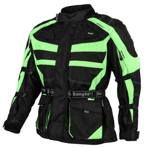 Bangla Motorradjacke Motorrad Jacke Textil Cordura Protektoren schwarz grün M