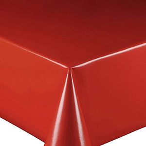 PVC Tischdecke UNI ROT Wachstuch · Breite & Länge wählbar · abwaschbare Tischdecke glatt glänzend, Größe:140 x 200 cm