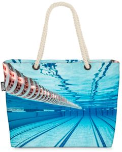 VOID Schwimmbad Hallenbad Schwimmen Strandtasche Shopper 58x38x16cm 23L XXL Einkaufstasche Tasche Reisetasche Beach Bag