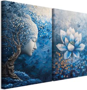 murando - Akustikbild Set Harmonie und Balance 40x30cm 2 Teilig je 20x30cm Collage 2er Mehrteiligen Gemälden Kunstdrucke Wandbild Schallabsorber Akustikplatten - Schlafzimmer Abstrakt p-H-10007-b-a