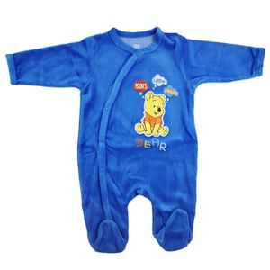 Disney Winnie der Pooh Baby Kleinkind Strampler Einteiler Velour – Blau / 74