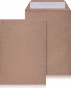 LOGIC PACK Briefumschläge DIN C5 Selbstklebend Kuvert Braun 162x229mm 100 Stück