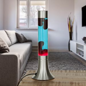 Lavalampe mit Kabelschalter "Yvonne" Blau Rot 38cm hohe Tischleuchte Jugendzimmer Lavalampe mit Kabelschalter "Yvonne" Blau Rot 38cm hohe Tischleuchte Jugendzimmer